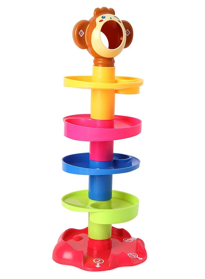 MABLE Ball Drop & Swirling Tower Toy for Babies & Toddlers | 5-Layer Stacking Tower with 3 Rattle Balls | Educational Toy for Motor Skills & Hand-Eye Coordination | Multicolor - Image 5
